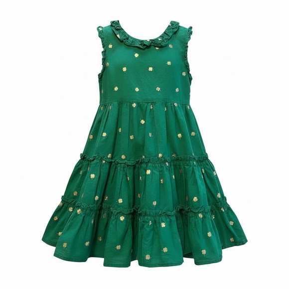 Christian Siriano Other - Christian Siriano NY Girls Green Gold Shamrock Tiered Dress 4T St Patrick’s